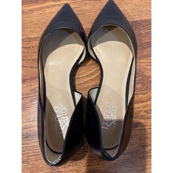 Franco Sarto Women's Neiman Leather Pointed Toe D'Orsay Flats – Black – Size 9 - Picture 9 of 10